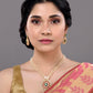 Saraf RS Jewellery Women Gold-Polished Multi Coloured AD Studded Pearl Mala & Earrings Set - Swadesiicart