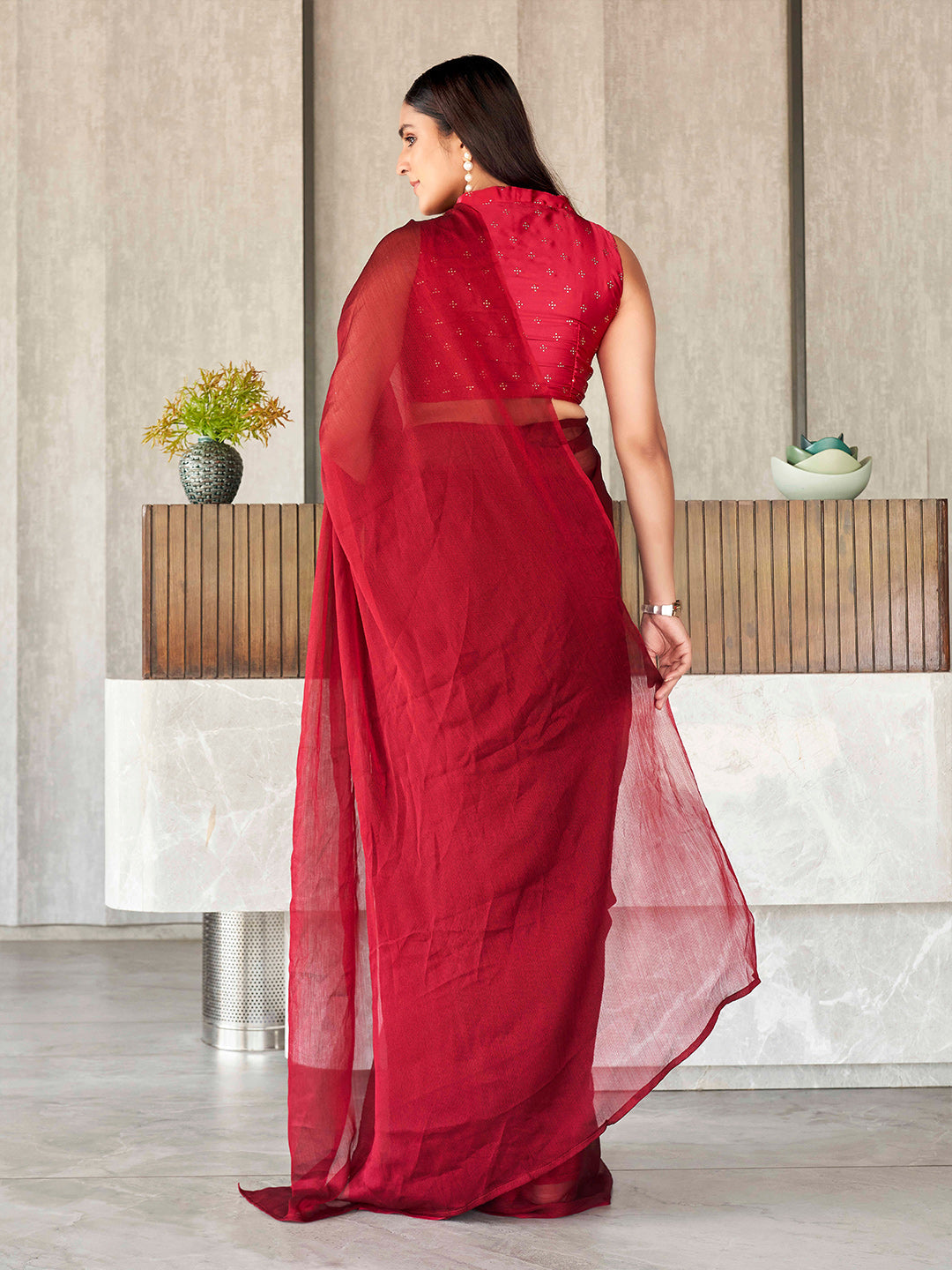 Tikhi Imli Polyester Ready to Wear Saree | Swadesiicart