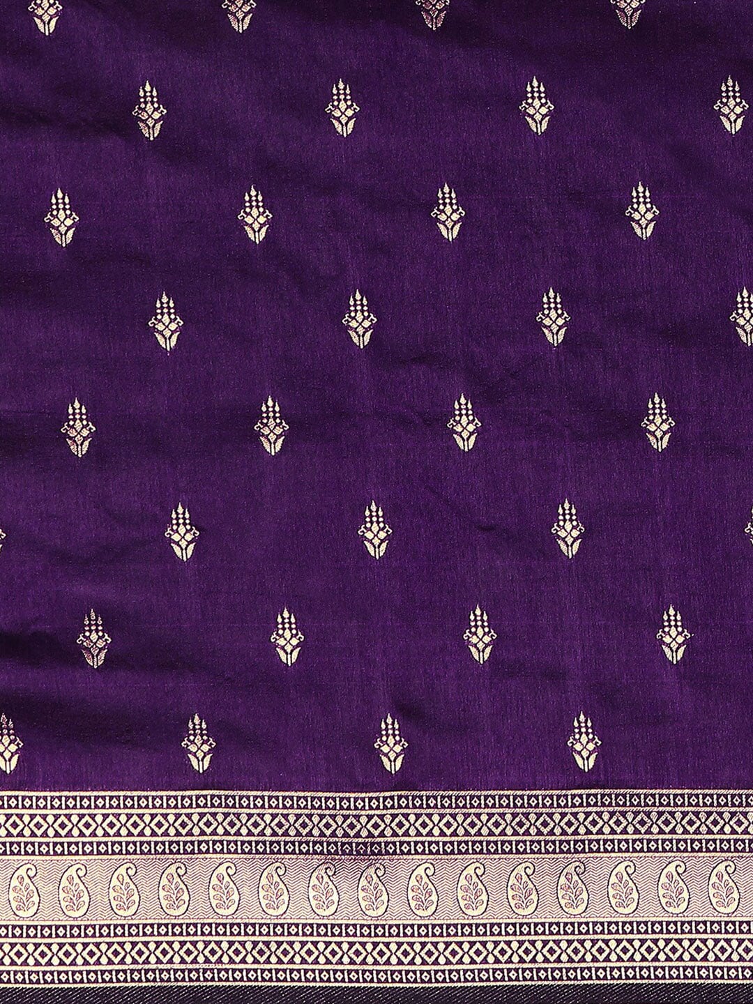 Mitera Ethnic Motifs Zari Silk Blend Banarasi Saree | Swadesiicart