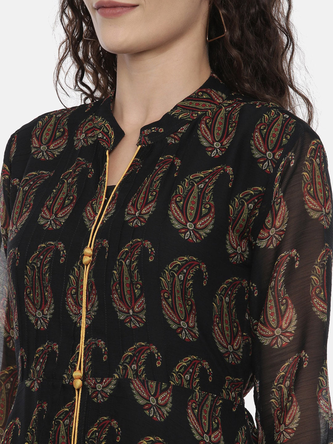 Souchii Women Black Printed A-Line Dress - Swadesiicart