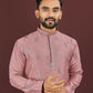 Anaita Pink Embroidered Silk Straight Kurta
