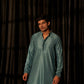 Blue viscose Chikankari Embroidery Work Men's Traditional Kurta Set - Mahotsav | Swadesiicart