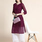 Kalini Women Burgundy Ethnic Motifs Chikankari Kurta | Swadesiicart
