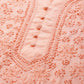 ADA Women Peach-Coloured & White Chikankari Embroidered Handloom Kurta with Cotton Trousers | Swadesiicart