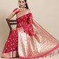 Saree Mall Red Ethnic Motifs Zari Organza Banarasi Saree | Swadesiicart