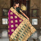 PR Fashion Wine Soft Banarasi Silk With Zari Weaving Meenakari Design Saree | Swadesiicart