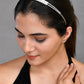 VOJ Silver Plated Pearl Studded Double Layer Hairband | Swadesiicart