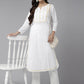 ADA Ethnic Motifs Embroidered Chikankari White Romance Kurta | Swadesiicart