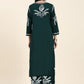 HOUSE OF KARI Floral Embroidered Chikankari Pure Cotton Straight Kurta With Palazzo | Swadesiicart