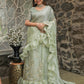 Tikhi Imli Embellished Sequinned Ruffled Ready to Wear Satin Saree | Swadesiicart