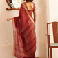 Tikhi Imli Maroon & Gold Toned Zari Woven Design Saree | Swadesiicart