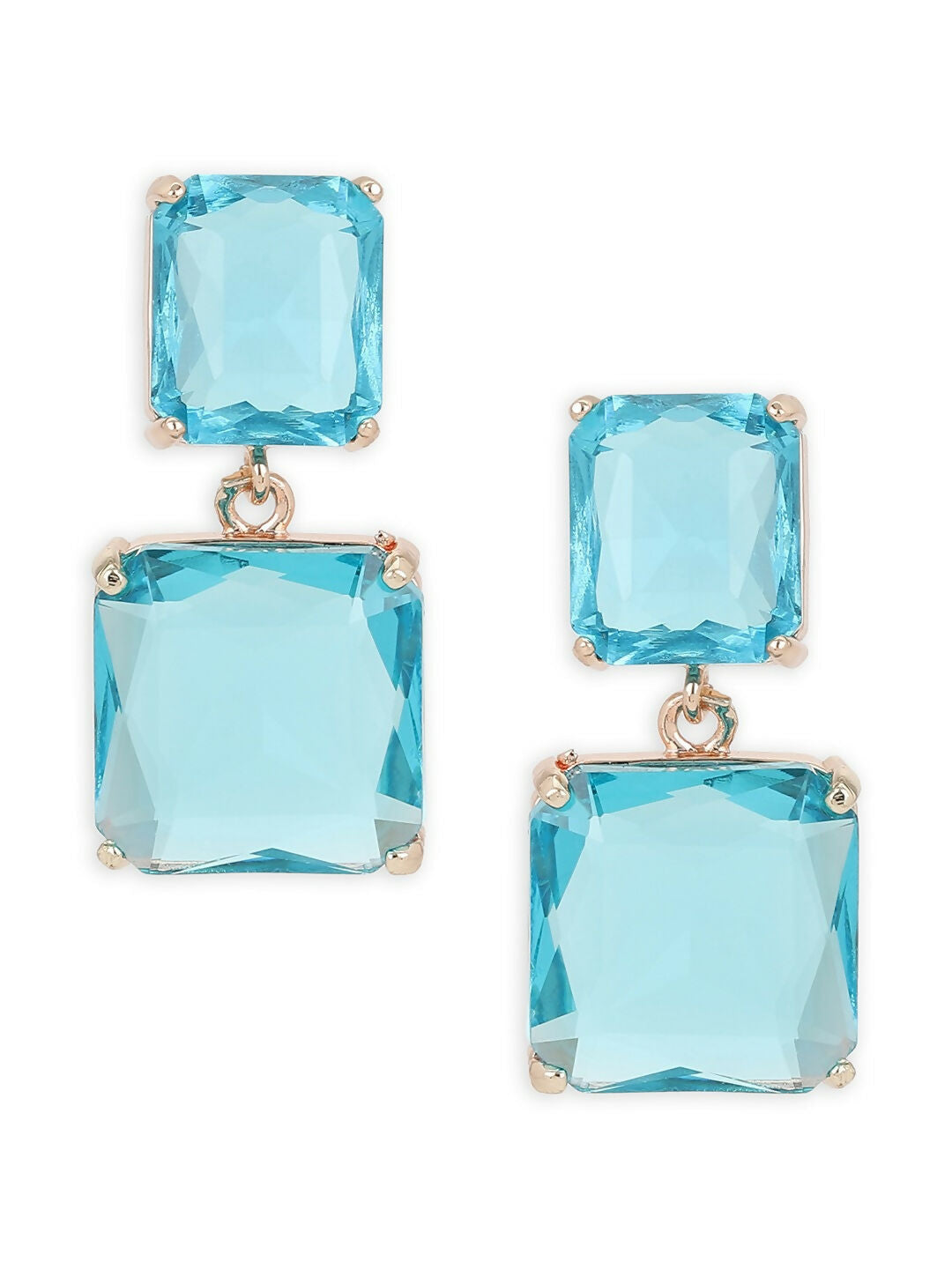Blue Duet Stone Earrings- Ruby Raang | Swadesiicart