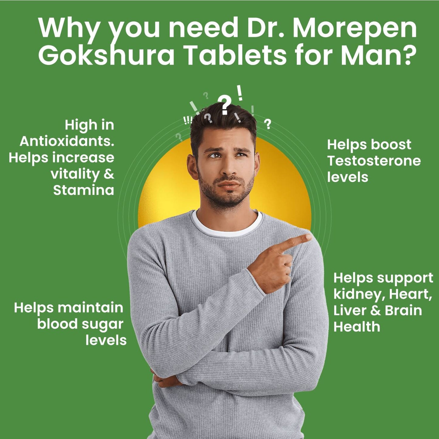 Dr. Morepen Gokshura and Testo Boost Tablets Combo for Men - Swadesiicart