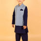 Lil Drama Boys Kurta pyjama with jacket set - Navy Blue | Swadesiicart