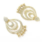 Mominos Fashion Johar Kamal Triple Circle White With Red Golden Big Size Earrings - Swadesiicart