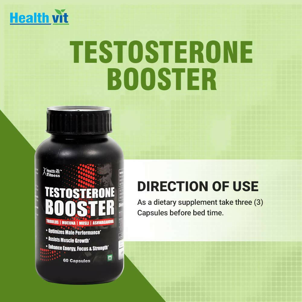 Healthvit Testosterone Booster Capsules | Swadesiicart