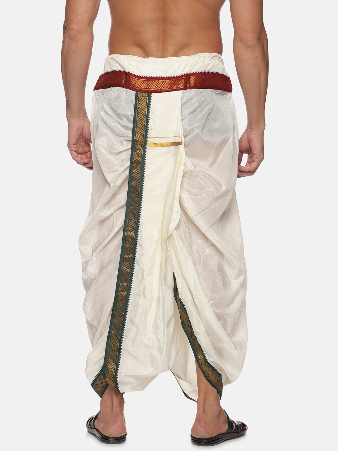 Sethukrishna Men Cream Solid Dhoti Pant | Swadesiicart