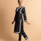 HOUSE OF KARI Floral Embroidered Chikankari Kurta With Trouser | Swadesiicart