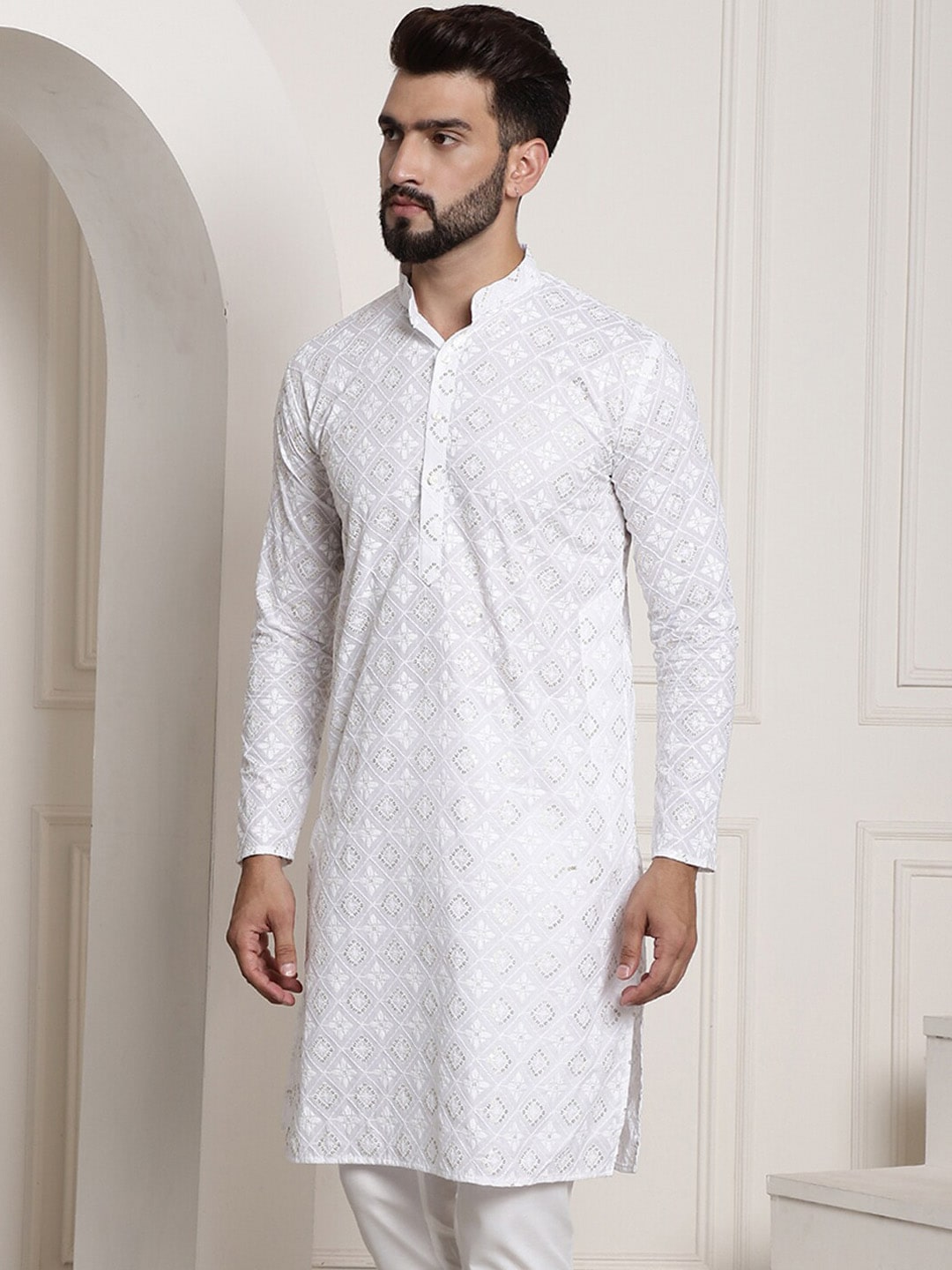 Sojanya Printed Chikankari Kurta | Swadesiicart