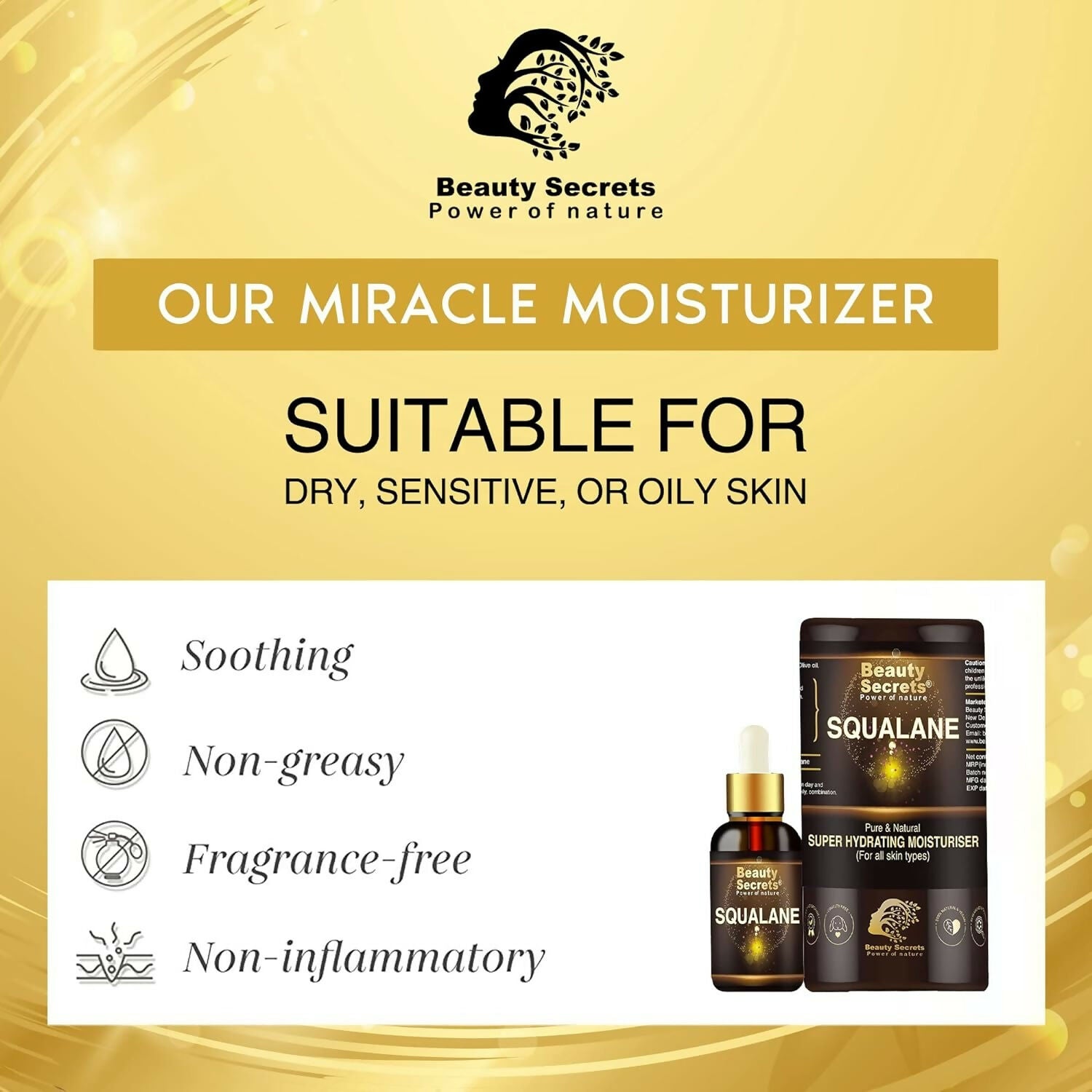 Beauty Secrets Certified Organic Squalane Oil For Face | Swadesiicart
