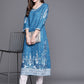 Biba Women Blue & White Ethnic Motifs Printed Assorted Kurta - Swadesiicart