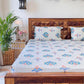 URBAN SPACE Divine White Ethnic Motifs 144 TC Cotton Queen Bedsheet & 2 Pillow Covers - Swadesiicart