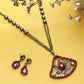 Cardinal Women Oxidised Silver-Plated Red Stone Studded & Beaded Jewellery Set