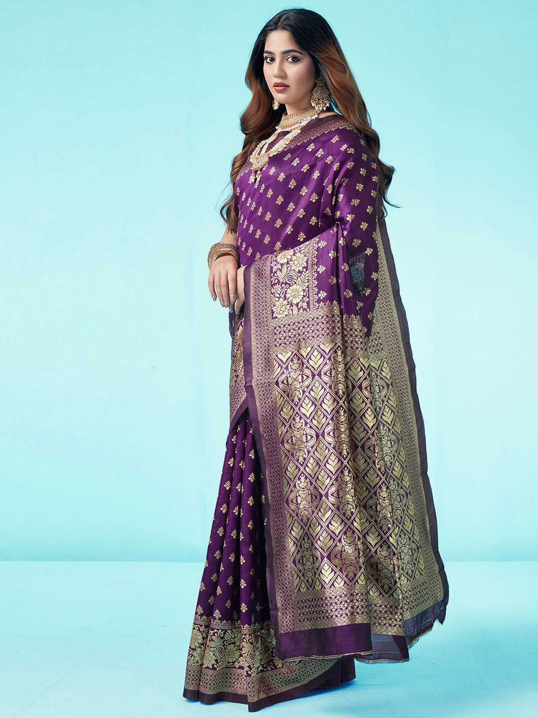 Kalini Ethnic Woven Design Zari Art Silk Banarasi Saree | Swadesiicart
