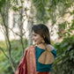 Vishnu Weaves Women's Maroon Banarasi Silk Saree with Blouse - Swadesiicart