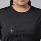 MKH Typography Printed Plus Size Drop Shoulder Sleeves Relaxed Fit Dri-FIT Sports T-shirt - Swadesiicart