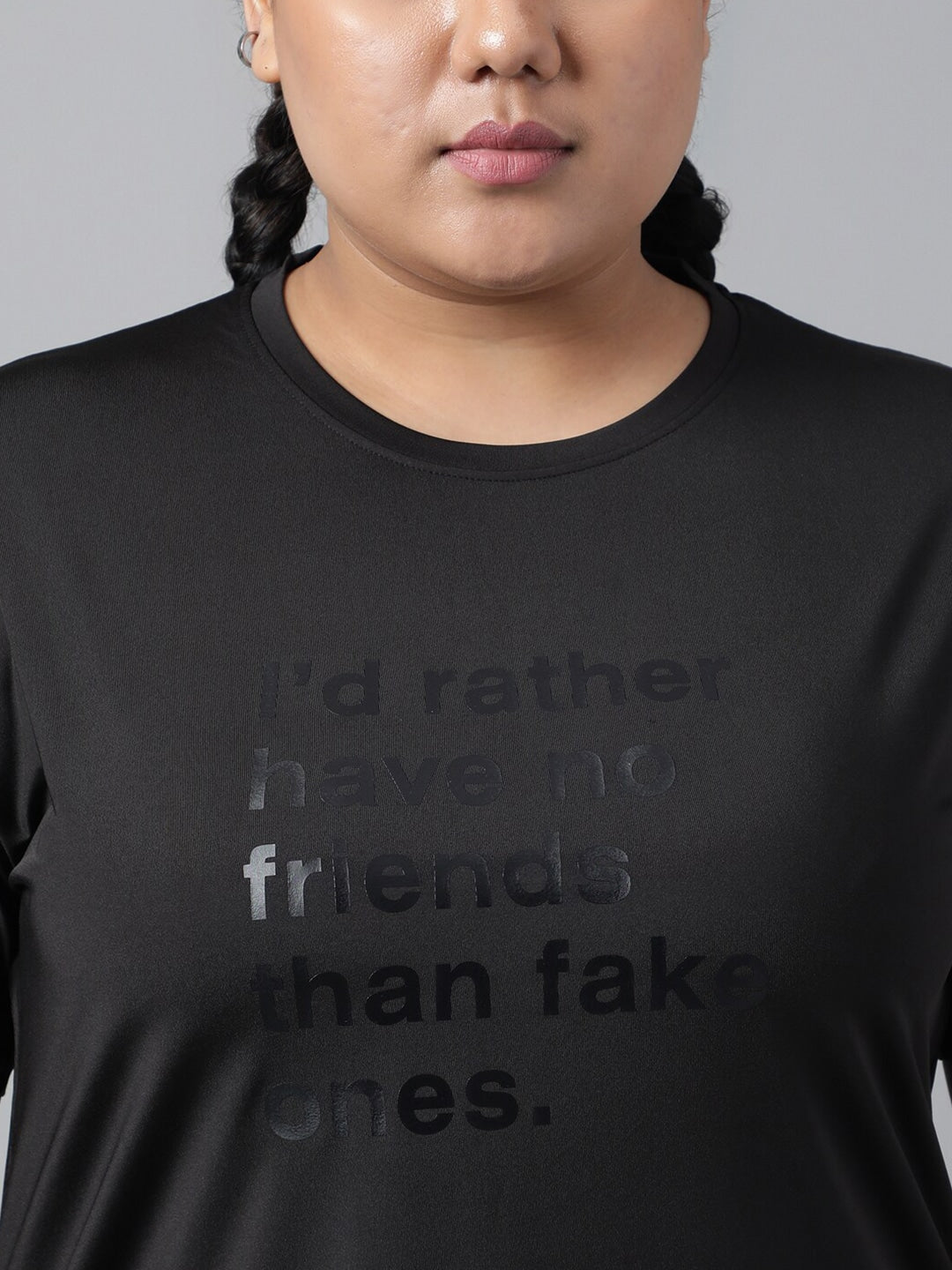 MKH Typography Printed Plus Size Drop Shoulder Sleeves Relaxed Fit Dri-FIT Sports T-shirt - Swadesiicart