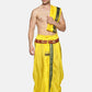 Sethukrishna Men Yellow Readymade Dhoti Pant & Angavastram | Swadesiicart