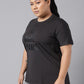 MKH Plus Size Typography Printed Dri-FIT Relaxed Fit Drop-Shoulder Sleeves Gym T-shirt - Swadesiicart