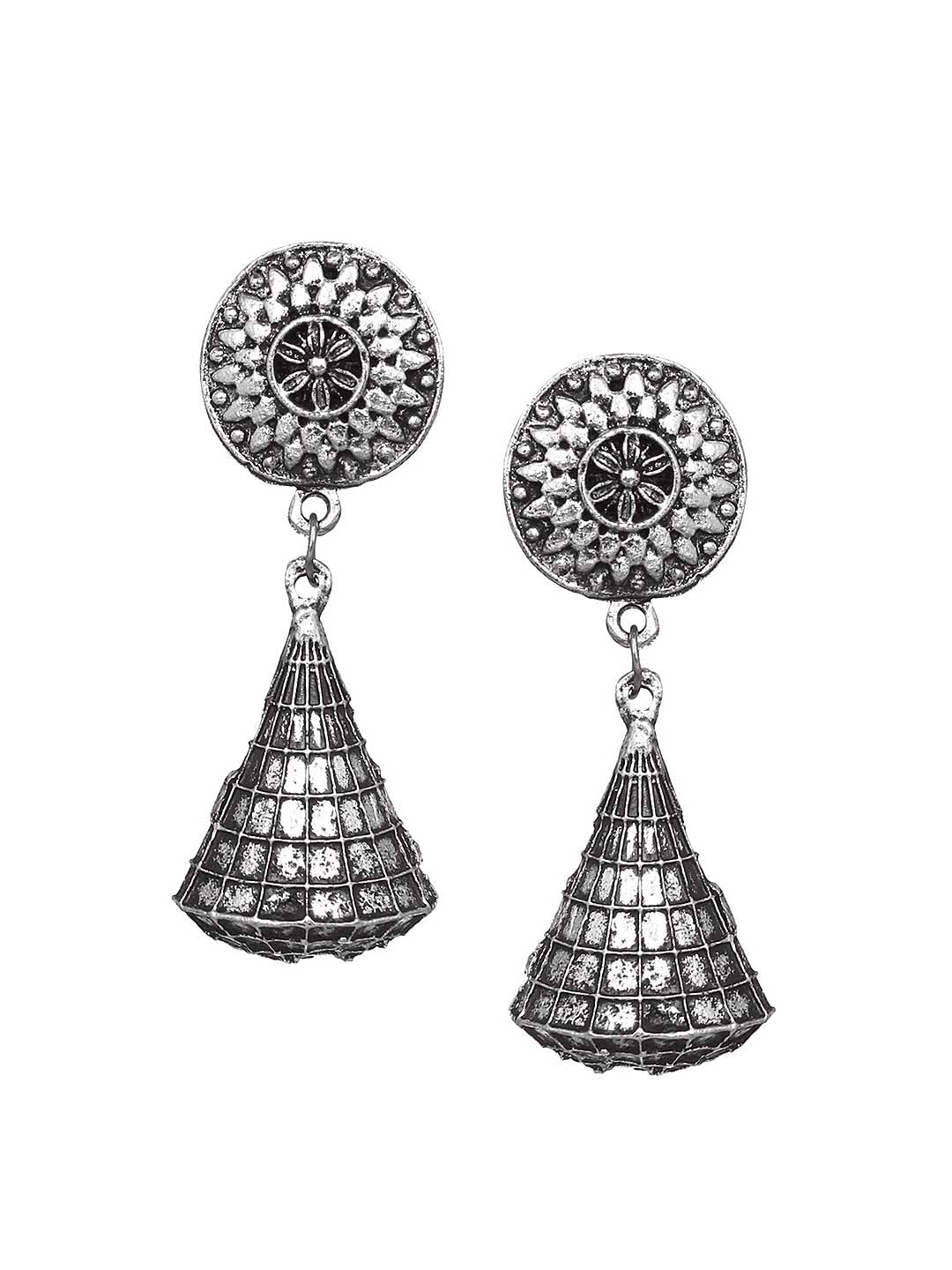 Cardinal Silver-Toned Oxidised Women Jewellery Set - Swadesiicart