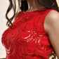 Amodini Designer Studio Red Cutdana Sequined Sleeveless Padded Blouse