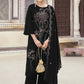 Jyoti Fashion Women's Black Velvet Resham Thread with Jari & Sequin Kurta with Trouser & Dupatta | Swadesiicart
