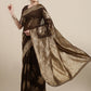 Saree Mall Brown Floral Linen Blend Banarasi Saree | Swadesiicart