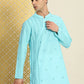 House of Pataudi Men Pure Cotton Embroidered Chikankari Jashn Kurta with Churidar | Swadesiicart