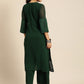 Sangria Women Green Ethnic Motifs Chikankari Kurta with Palazzos | Swadesiicart