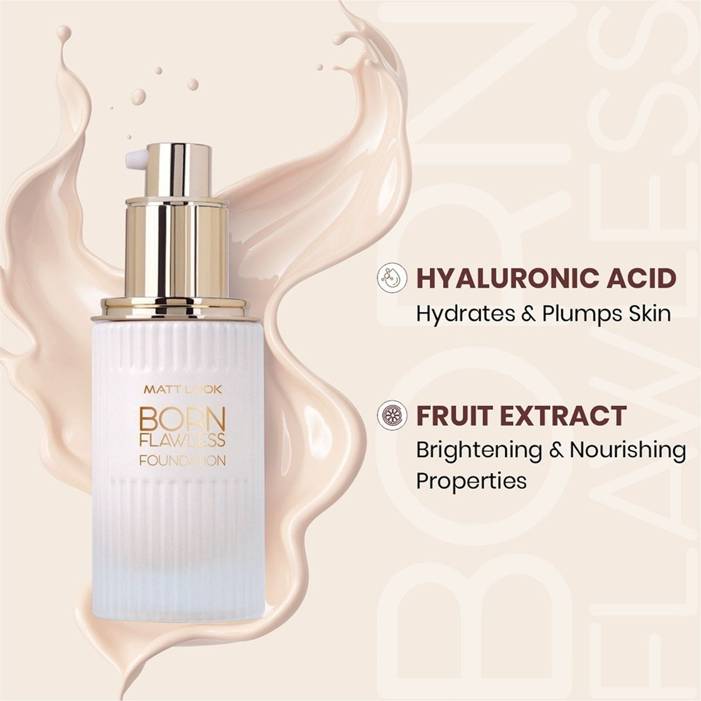Matt Look Born Flawless Weightless Foundation - Born Ivory - Swadesiicart