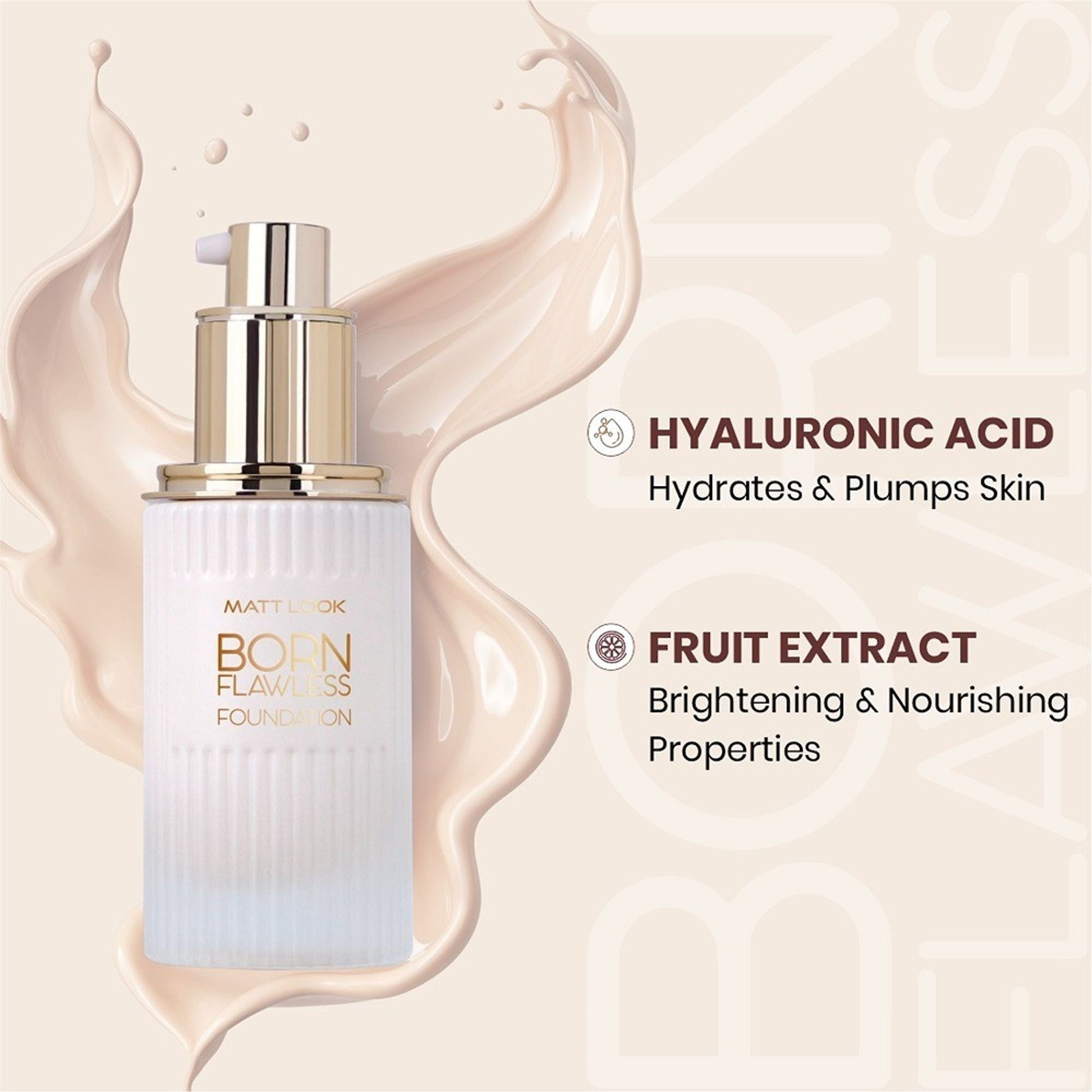 Matt Look Born Flawless Weightless Foundation - Born Ivory - Swadesiicart