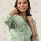 Ode by House of Pataudi Floral Printed Band Collar Pure Cotton Kurta - Swadesiicart