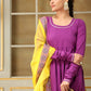 Pomcha Jaipur Purple Saadgi Bagni Lace Anarkali Set | Swadesiicart
