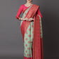 Mitera Sea Green & Pink Silk Blend Woven Design Banarasi Saree | Swadesiicart