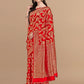 Kalini Red & Golden Floral Zari Silk Blend Banarasi Saree | Swadesiicart