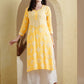 ADA Floral Lucknowi Chikankari Straight Kurta | Swadesiicart