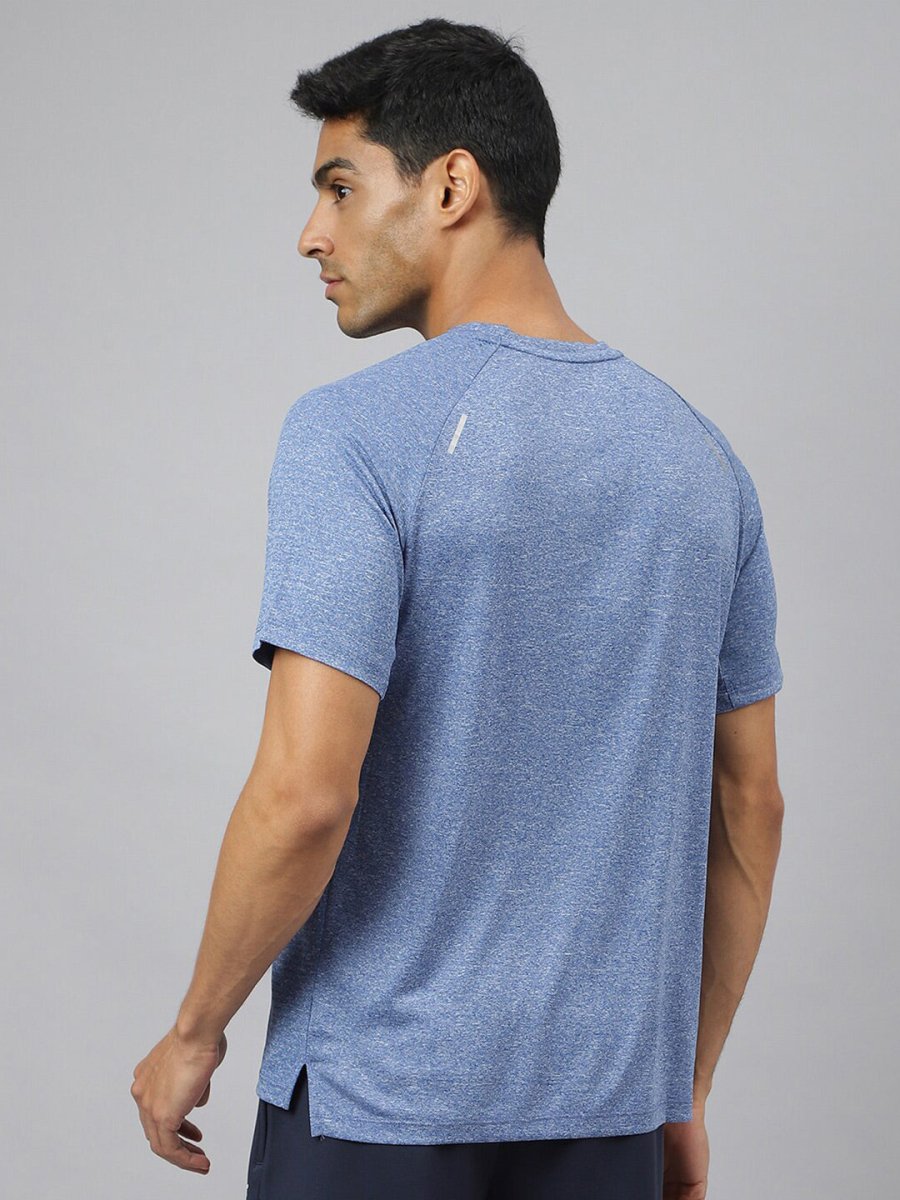 Alcis Men Heather Anti-Static Slim-Fit Round Neck Swadesiicartnce Running T-Shirt | Swadesiicart
