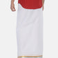 Sethukrishna Men White Solid Double Layer Readymade Pocket Dhoti | Swadesiicart