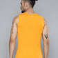 Alcis Men Mustard Yellow Typography Printed Slim Fit Gym T-shirt | Swadesiicart