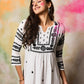 HOUSE OF KARI Notched Neck Floral Embroidered Chikankari Cotton Kurta | Swadesiicart